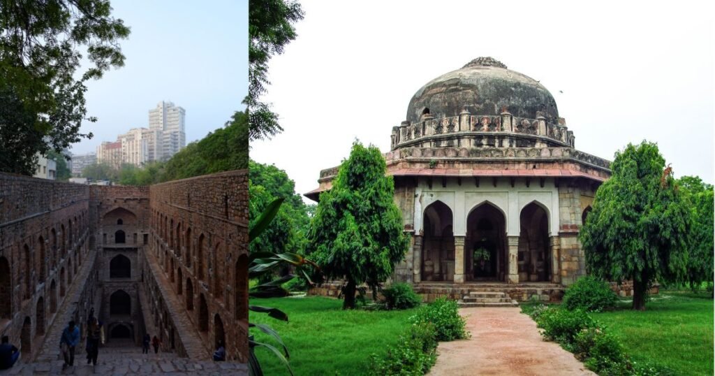 Agrasen ki Baoli & Lodhi Garden Tomb – Golden Triangle Hidden Gems Agrasen ki Baoli and Lodhi Garden Tomb collage showing Golden Triangle Hidden Gems in Delhi