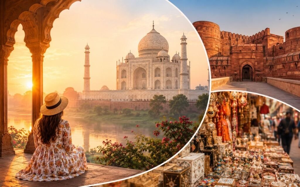 Agra Tour – Explore Taj Mahal, Agra Fort and Local Markets Agra tour featuring the Taj Mahal, Agra Fort, and traditional local market experiences.