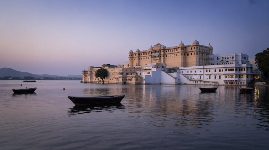 Winter Charm of the City of Lakes | Udaipur Winter Travel Guide Udaipur City Palace overlooking Lake Pichola during winter, showcasing the charm of the City of Lakes in Rajasthan.