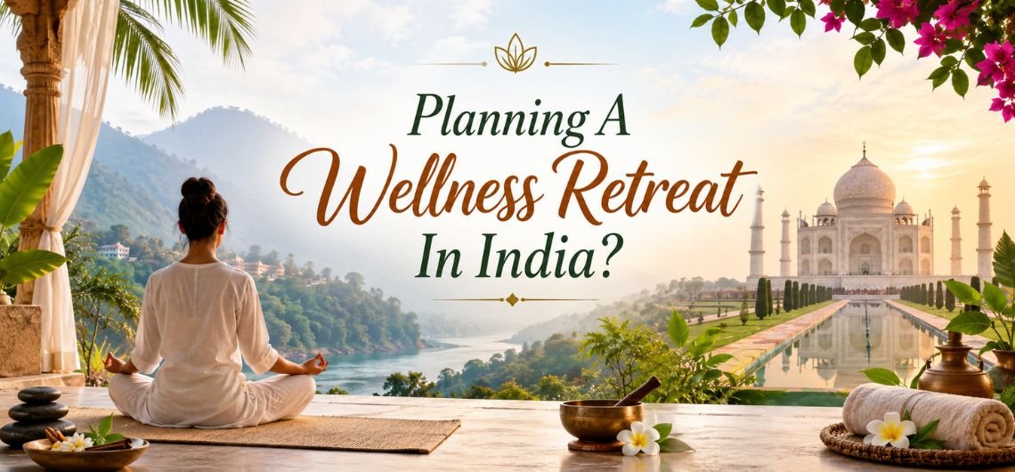 Wellness retreat in India with meditation, yoga and Taj Mahal view