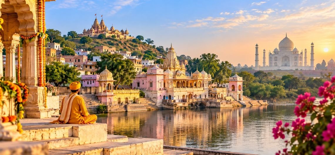 Traditional village and sacred temple destinations around Agra, India