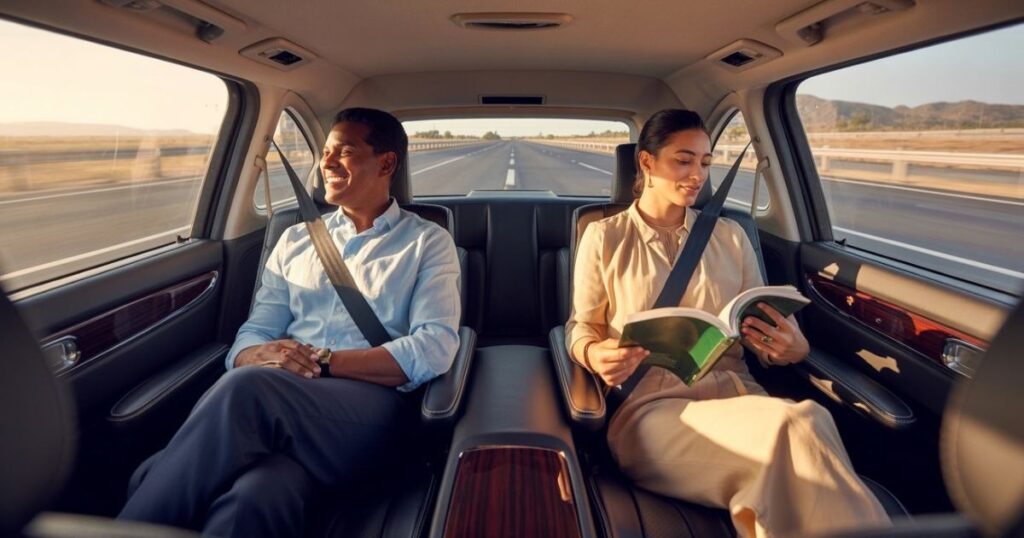 Private Triangle Tours in a Luxury Private Car Luxury private car interior during a comfortable Private Triangle Tours road journey