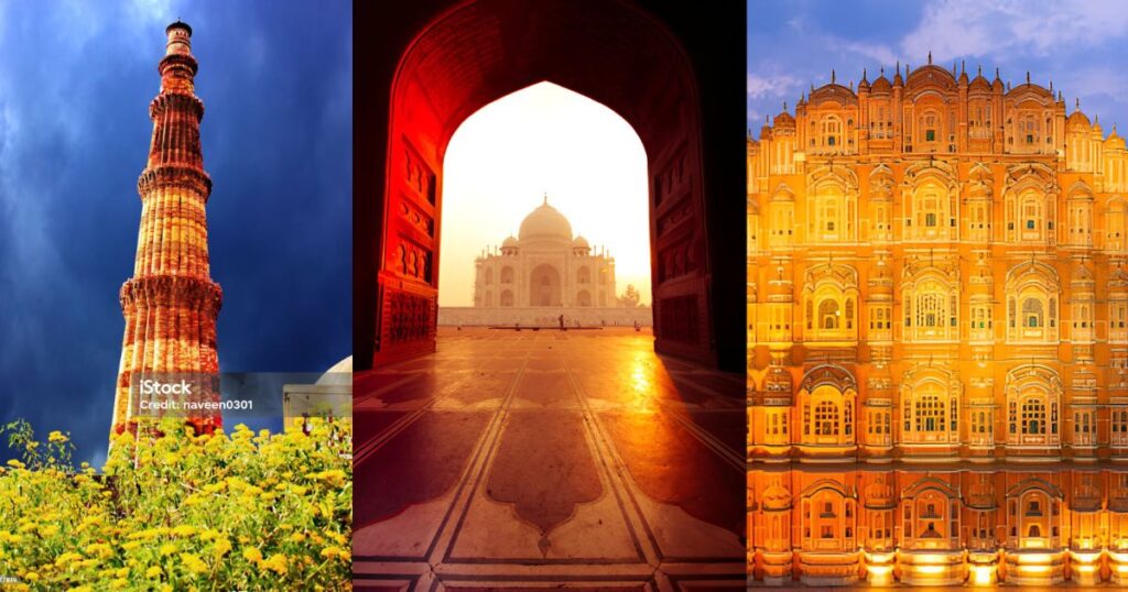 Private Triangle Tours India featuring Delhi, Agra, and Jaipur landmarks